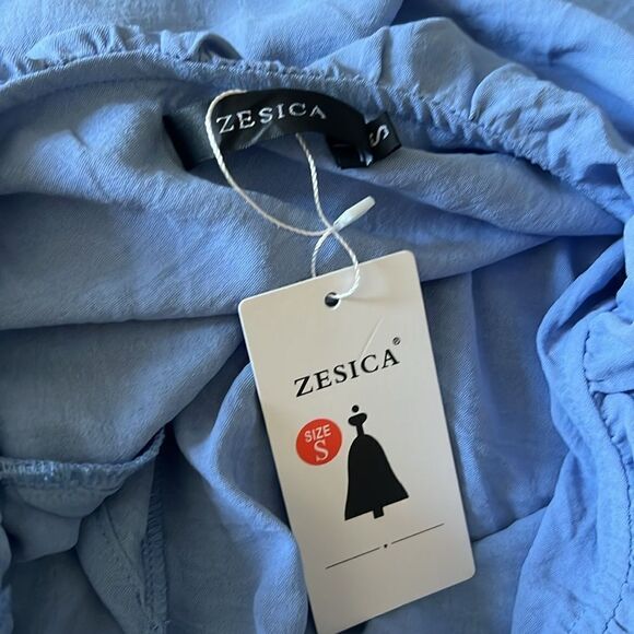 ZESICA ONE SHOULDER SLEEVELESS RUFFLE ASYMMETRICAL HIGH LOW Gown Wedding DRESS - Picture 13 of 14